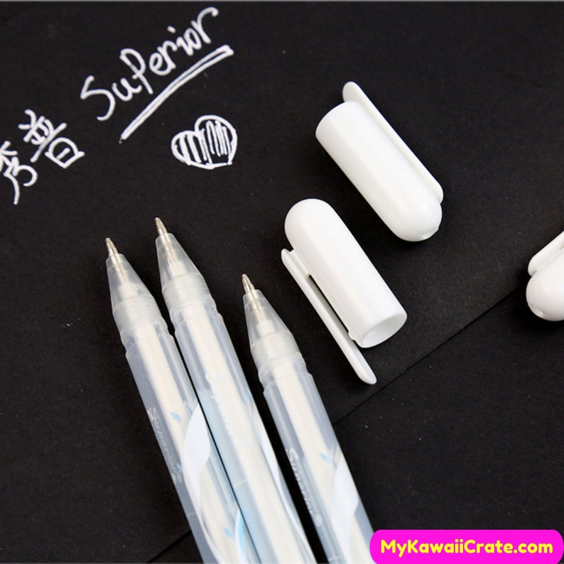 White Ink Rollerball Pen Sketch Painting Pen Calligraphy Etsy