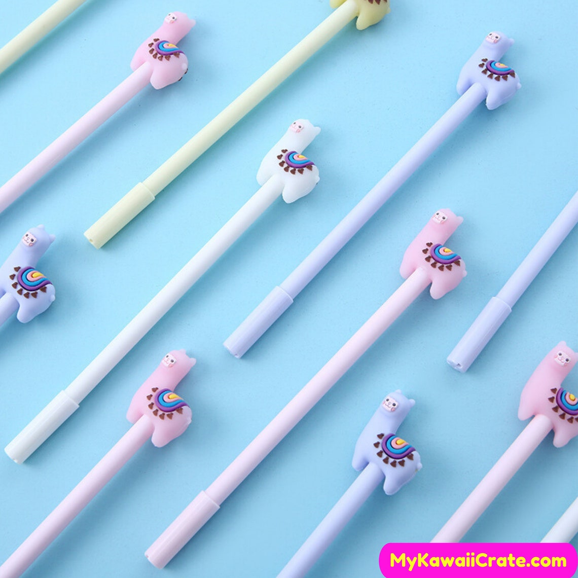 Kawaii Smile Alpaca Gel Pens 2 Pc Llama Pen Cute Pens | Etsy