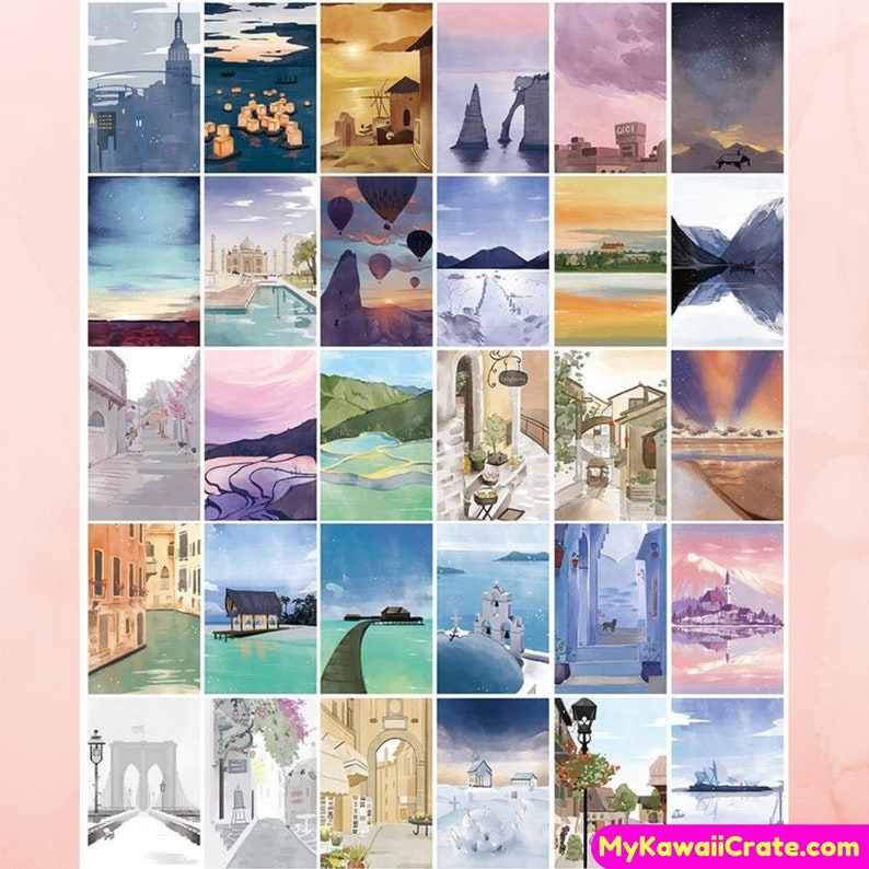 Around the World Memories Mini Postcards ~ Travel the World Cities Post Card Greeting Card Penpal Snail Mail Letter Collectible Travel Card
