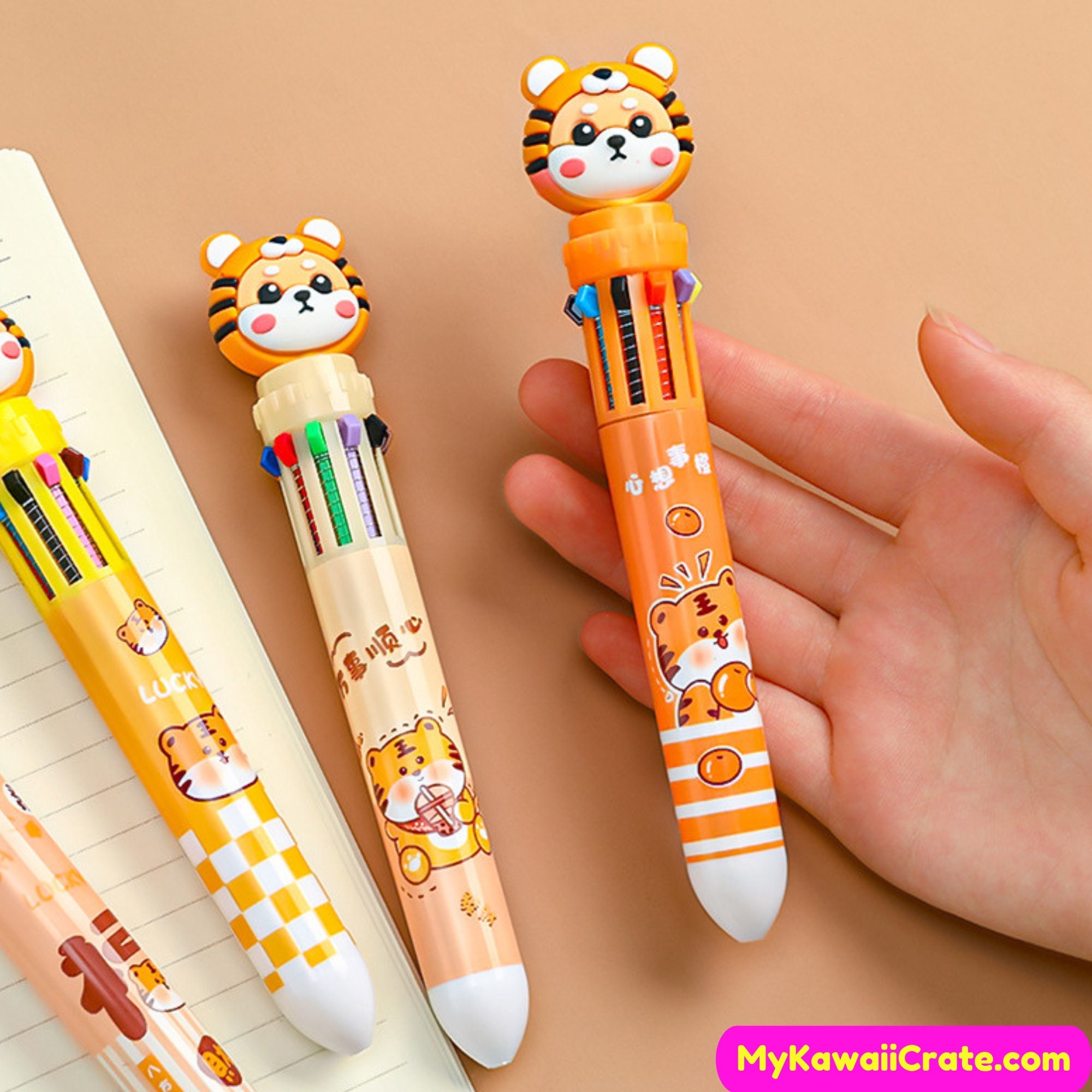 1pc 10colors Cute Bear Ballpoint Pen, Multi-color Ballpoint Pen