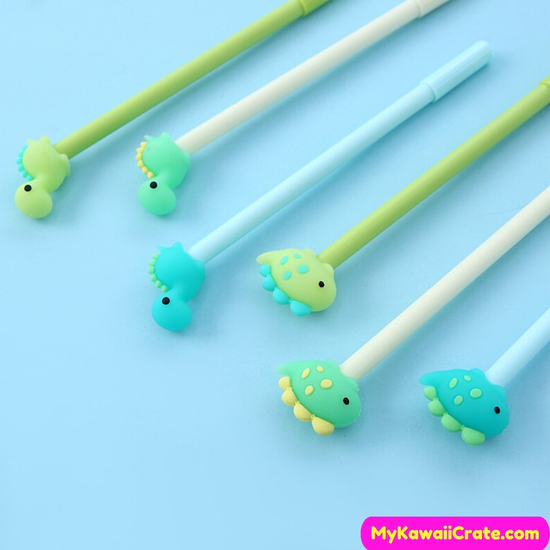 Kawaii Baby Dinosaur Gel Pens Set Cute Pens, Dinosaur Pen, Animal Stationery, Kids Pen School Supplies, Fun Writing Supplies, Student Gift image 9