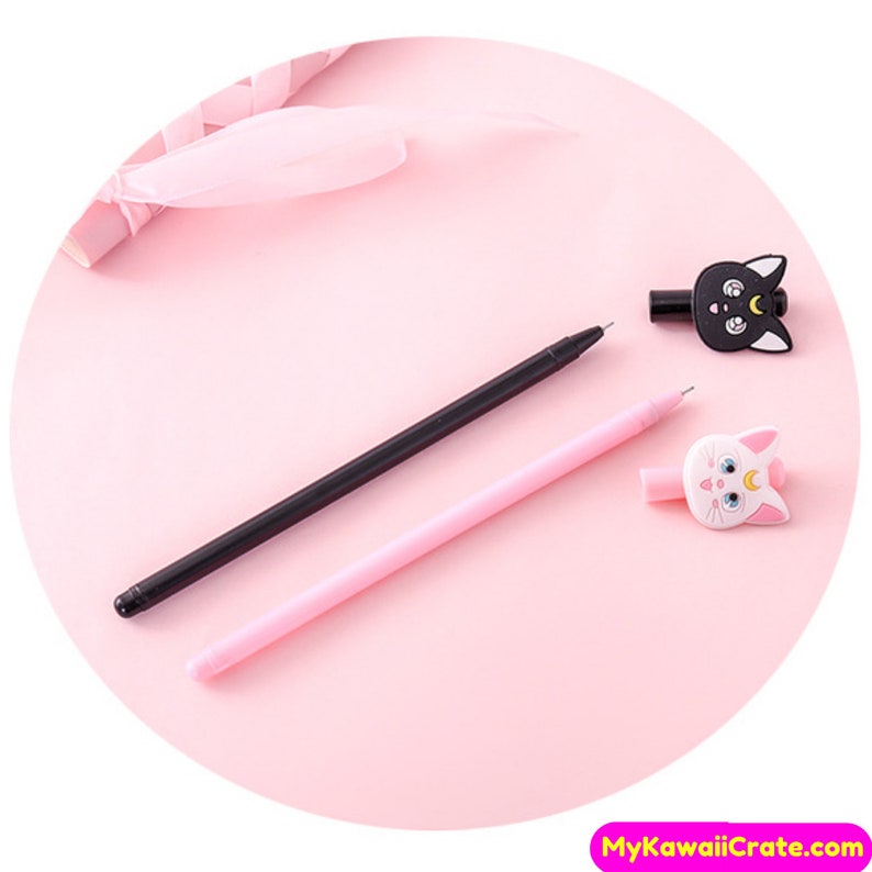 Japanese Manga Sailor Moon Pen Cute Sailor Moon Luna Artemis Kitty Cats Gel Pen