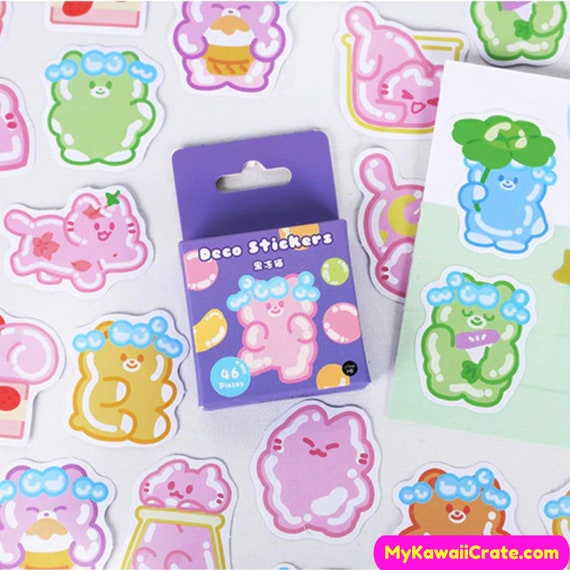 Kawaii Jellybean Animals Stickers 45 Pc Pack Kawaii Sticker | Etsy