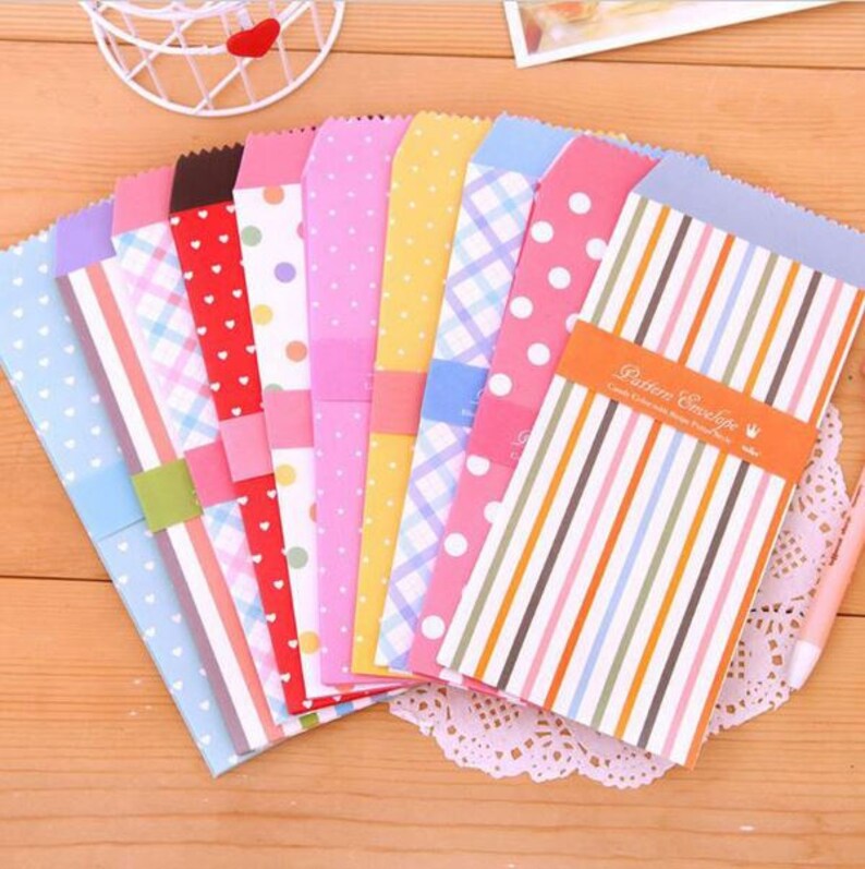 kawaii envelopes 10 piece set cute envelopes mailing etsy