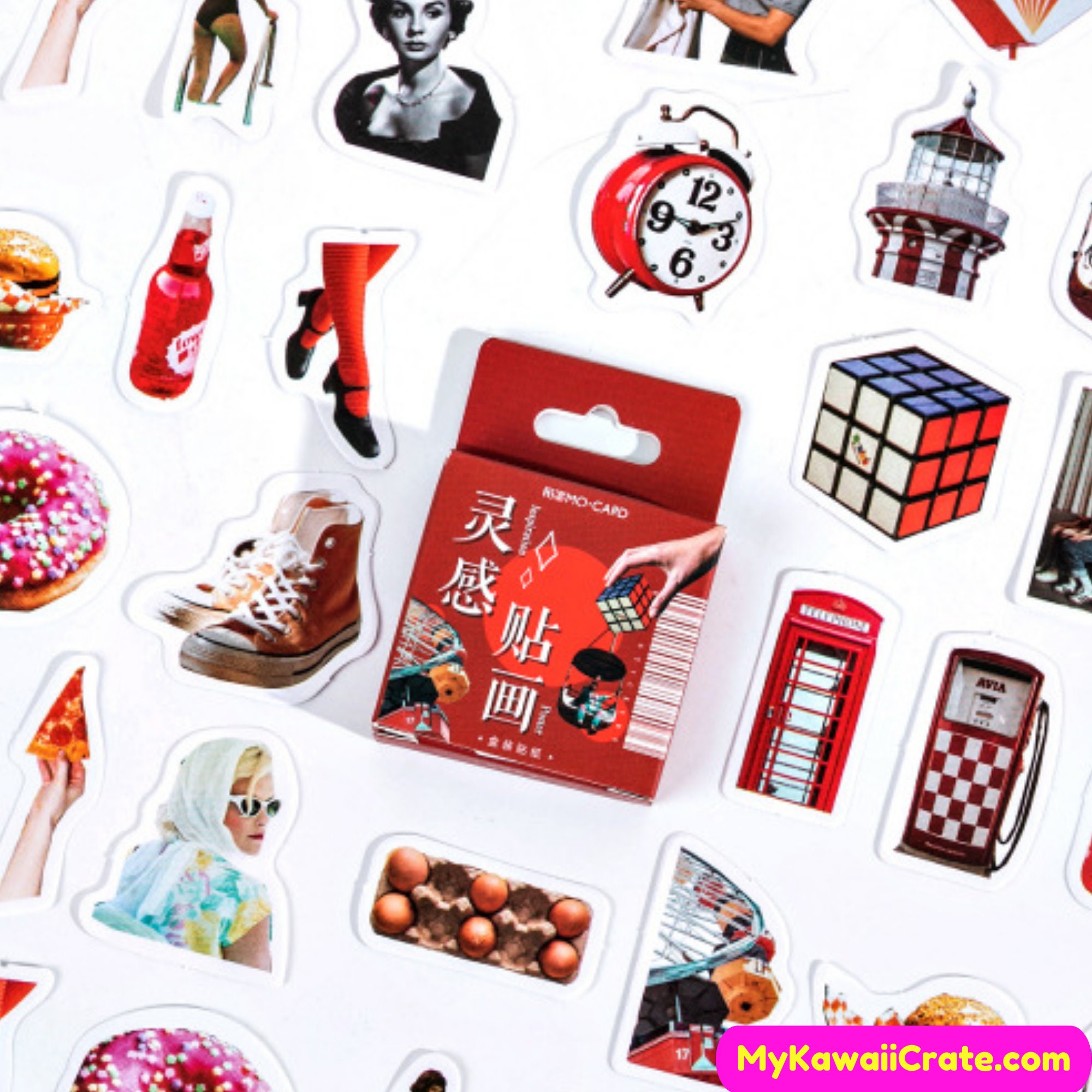 retro inspired aesthetics stickers 45 pc set fun stickers