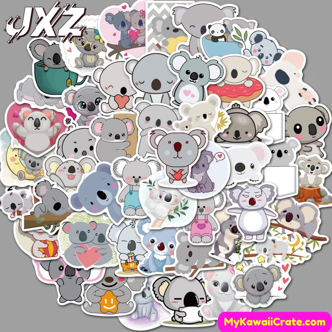 Kawaii Koala Bear Waterproof Stickers 50 Pc Pack Koala Etsy