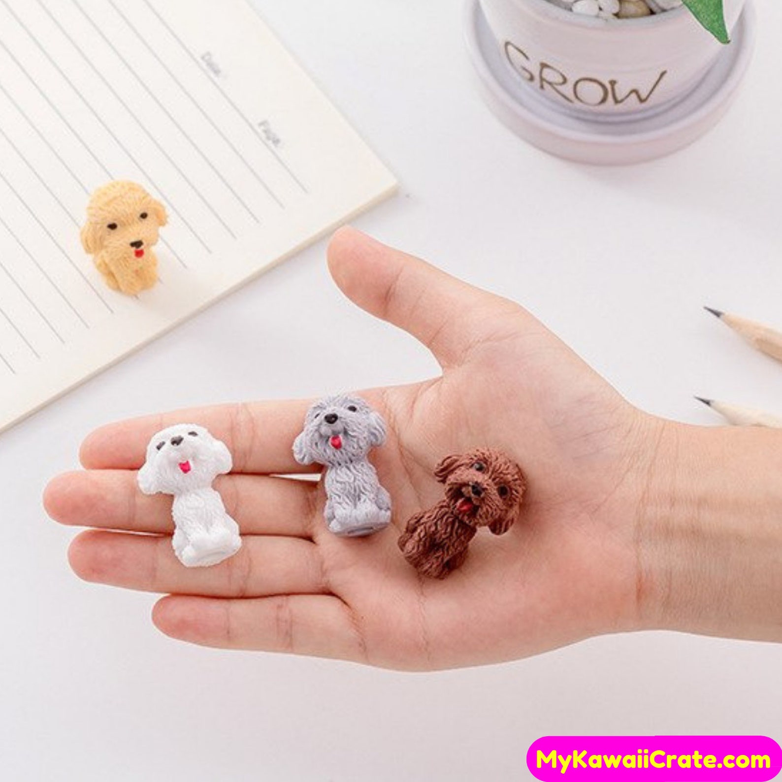 Cute Little Dog Topper Pencil Erasers Cute Kawaii Eraser Etsy
