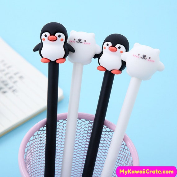 2 Pcs Kawaii Pens Set Black Pens Novelty Pens Gel Pens Black Gel Pens for  Kids Ink Pens for Women Gel Pens Set Writing Pens for Girls Cute Pen for  Women Creative