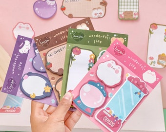Kawaii Sweet Cartoon Sticky Notes ~ Cute Sticky Notes, Self Adhesive Memo, Cute Desk Accessories, To Do List Paper Note, School supplies