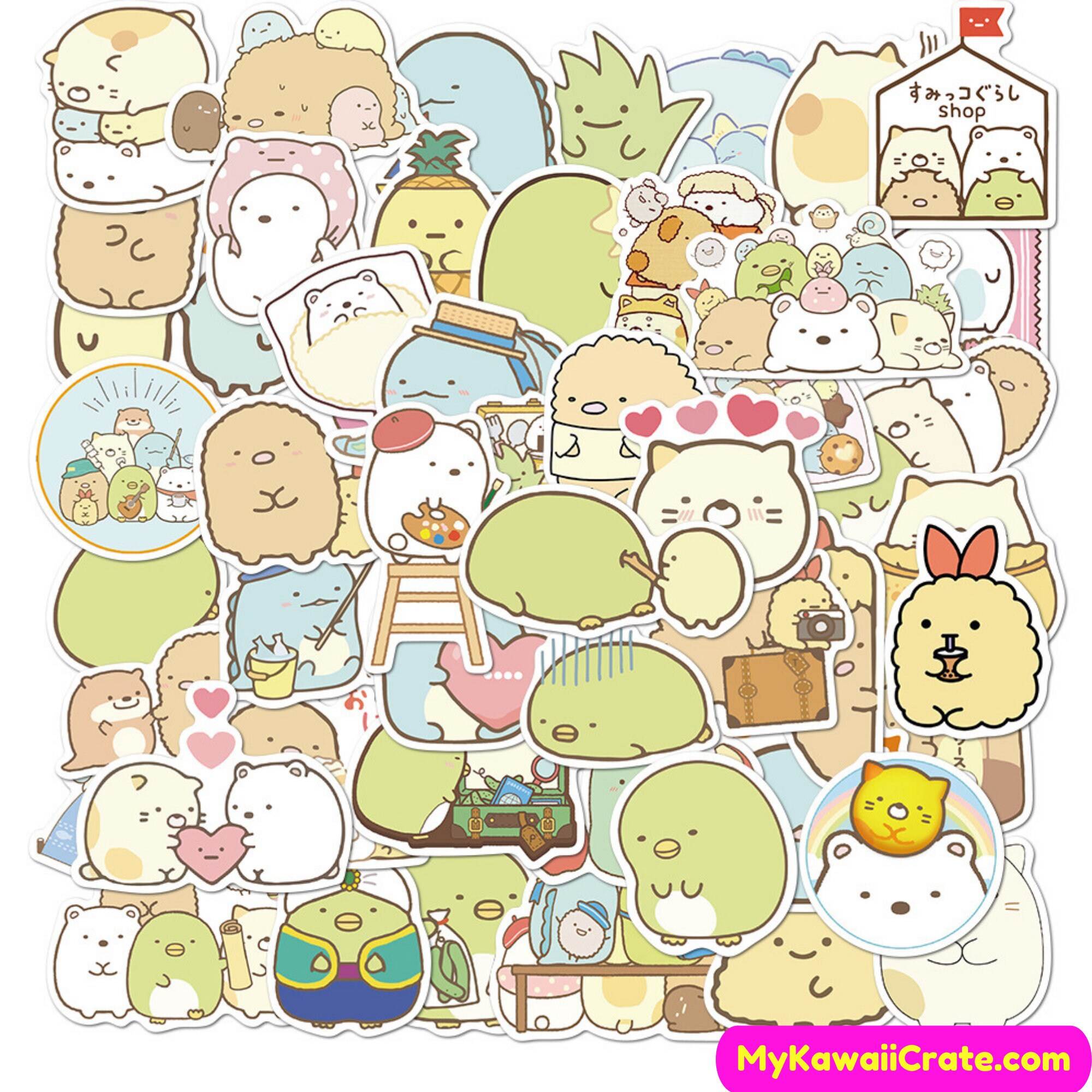 Cute Japanese Cartoon Waterproof Stickers 50 Pc Pack Kawaii Etsy