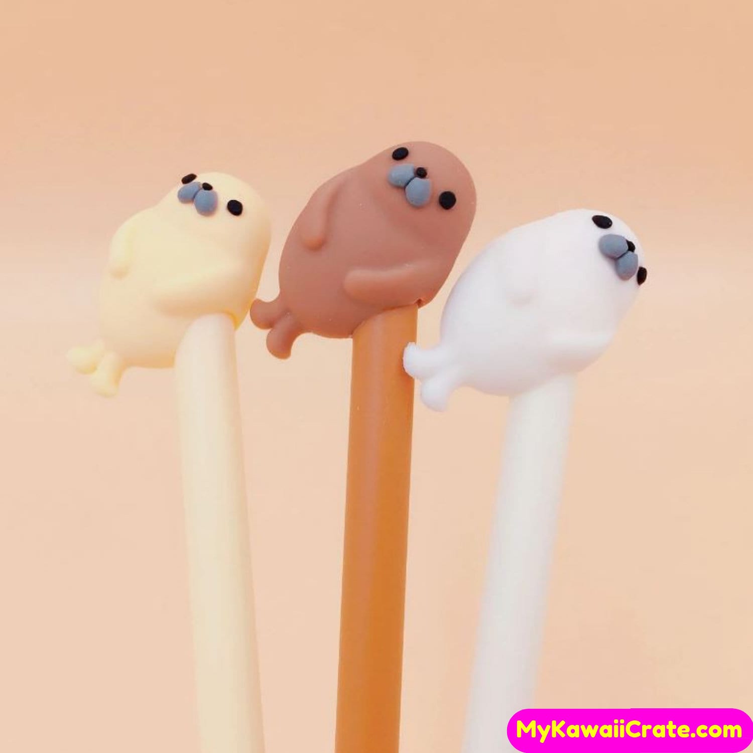 3 Pc Kawaii Baby Seal Gel Pens Cute Animals Pens Cartoon Etsy