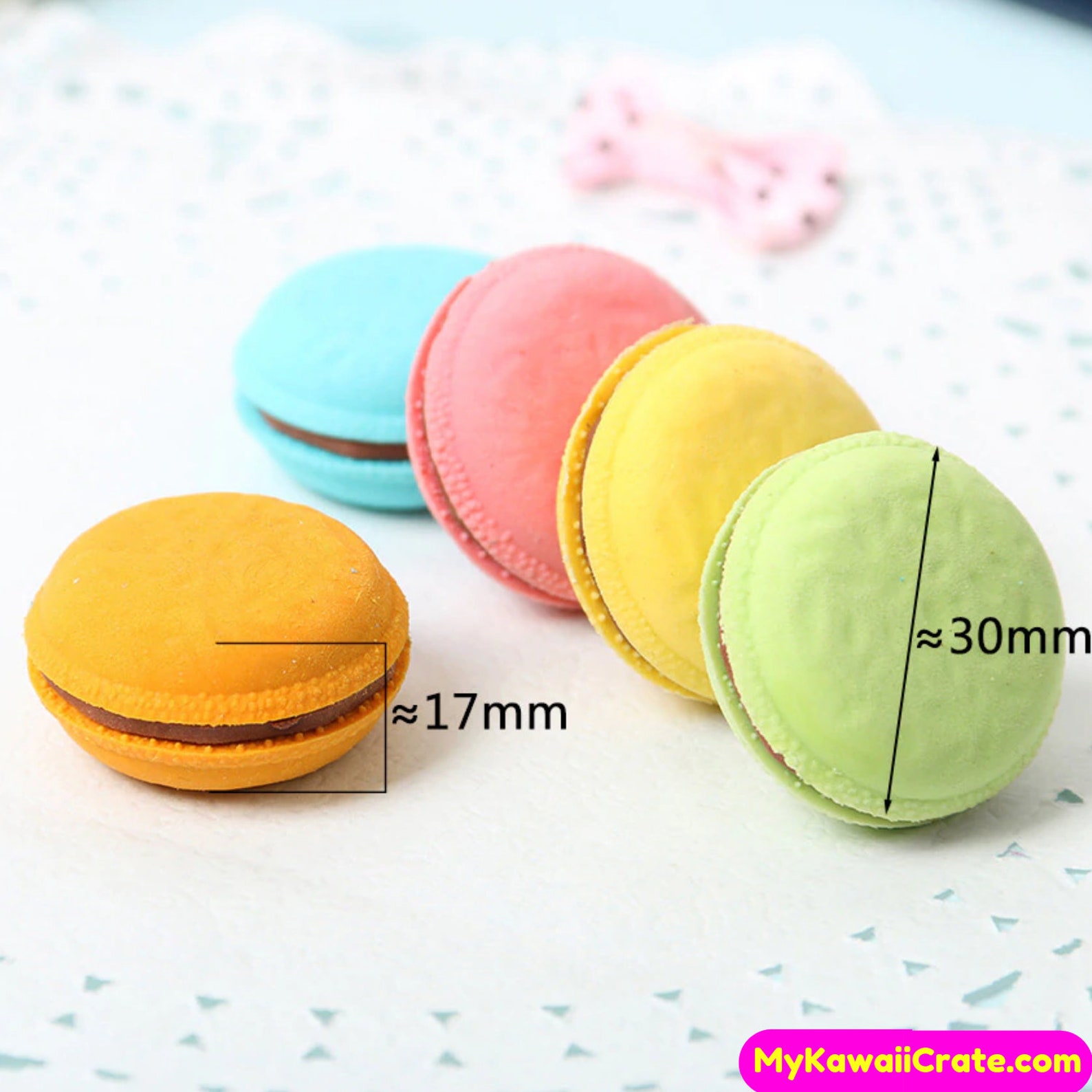 Kawaii Macaron Rubber Erasers 5 Pc Pk Pencil Eraser Cute Etsy