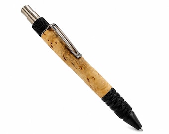 Birch wood click ballpoint pen