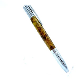 Stylo bille clic grain de cendre vert acrylique stabilisé