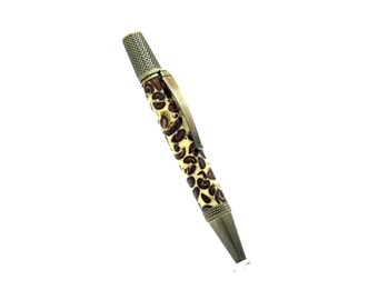 Twist-action ballpoint pen, coffee beans
