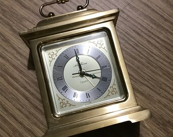 Seth Thomas Brass Quartz Battery Operated Alarm Clock