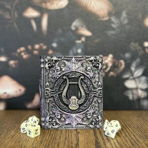 Tome de dés de barde peint à la main, plateau de dés, rangement miniature, jeux de rôle, D&D, boîte de rangement souvenir, boîte à bijoux, cadeau personnalisé