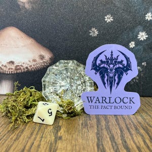 Warlock Class Sticker, Magnet, e-reader Kindle Sticker, Water Bottle Sticker, Dungeons & Dragons, DnD gift, Dnd classes