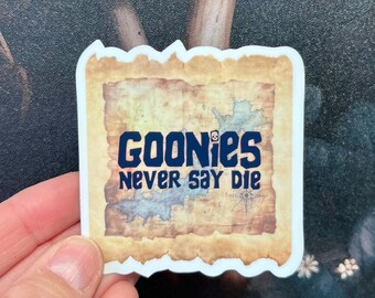 Goonies Never Say Die, Goonies Stickers Magnet, e-reader Kindle Sticker, Water Bottle Sticker, Laptop Sticker,