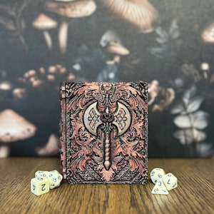 Hand Painted Barbarian Dice Tome, Dice Tray, Miniature Storage, Roleplaying Games, DnD, Keepsake Storage Box, Jewellery Box, Custom Gift