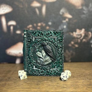 Handbemalte Nevermore-Würfel, Wälzer, Miniaturen Aufbewahrung, Rollenspiele, DnD, Andenken-Aufbewahrungsbox, Schmuckschatulle, individuelles Geschenk