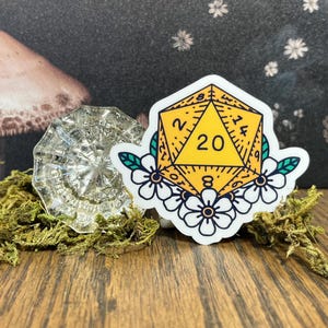 Sticker D20, Aimant, Sticker Kindle liseuse, Sticker bouteille d'eau, Sticker pour ordinateur portable, Donjons & Dragons, DnD, cadeau dnd, Nat20, Crit