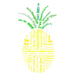 Psych Pineapple Word Art