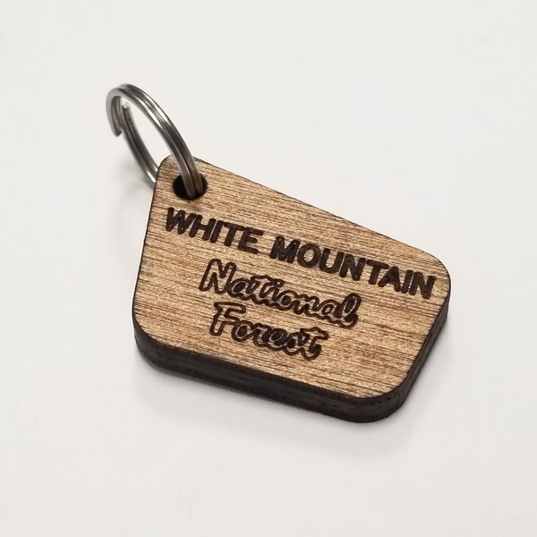 White Mountain National Forest Entrance Sign Keychain - Personalized Custom Replica Wilderness New Hampshire Washington Hiking Trail Park