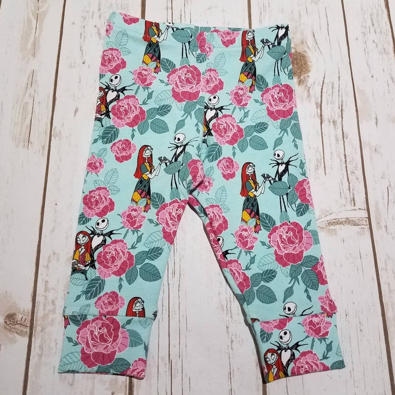 jack /& sally baby beanie newborn sweatpants Nightmare before Christmas Jack and Sally Leggings baby knit harem pants Jack Skellington