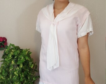 Zoe't International Dress/Pink/Drop waist/Sailor collar/Flapper/Summer dress