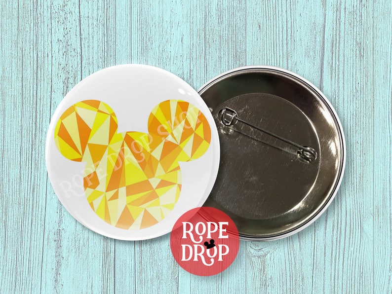 Yellow Geometric Mickey Mouse Icon Disney Button - Etsy