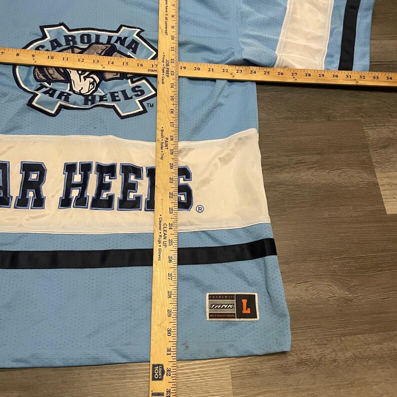 Vintage Tank UNC Tar Heels Jersey Mens Large Blue Mesh NCAA Basketball V-Neck image 6
