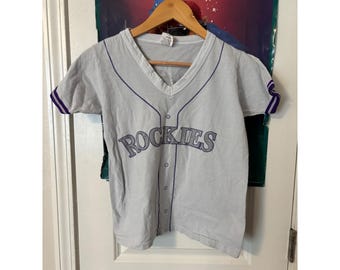 Camiseta vintage de los Colorado Rockies Pro Sport de 1993, imitación de jersey, para hombre, talla S, gris, MLB.