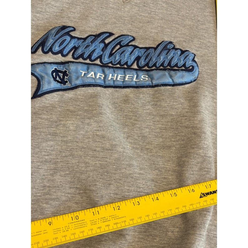 Sudadera vintage Puma North Carolina Tar Heels para hombre, talla XL, gris, bordada UNC imagen 8