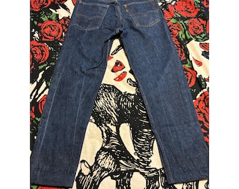 Jeans Levi's 505 vintage con etiqueta naranja para hombre, talla 33x34, lavado oscuro, pierna recta, hechos en EE. UU.