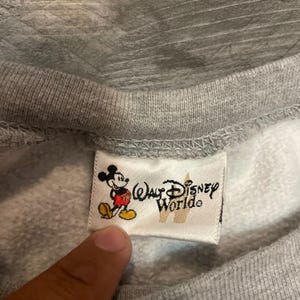 Walt Disney World Mens Mickey Mouse Embroidered Crewneck Sweatshirt Gray XL image 3