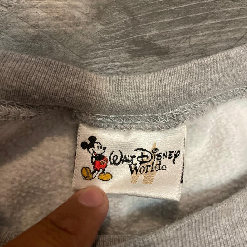 Walt Disney World Mens Mickey Mouse Embroidered Crewneck Sweatshirt Gray XL image 3