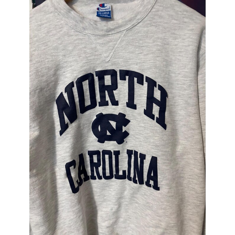 Vintage Champion North Carolina Sweatshirt XXL Gray Heather UNC Tar Heels USA image 3