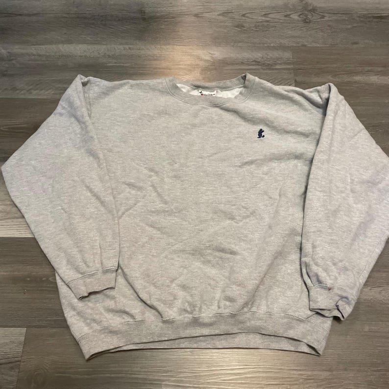 Walt Disney World Mens Mickey Mouse Embroidered Crewneck Sweatshirt Gray XL image 1