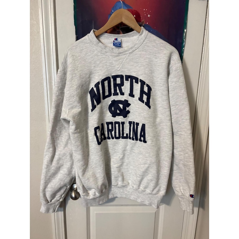 Vintage Champion North Carolina Sweatshirt XXL Gray Heather UNC Tar Heels USA image 1