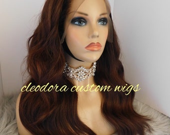 Custom Light Brown Body Wave Wig: Cambodian Virgin Human Hair, 16 inch Lace Front