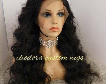 Handmade Cambodian Virgin Human Hair Wig: Loose Wave 13x4 Lace Front, 22 inch