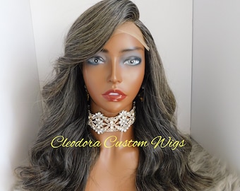 Chloe Wig: Handmade Raw Cambodian Human Hair, Body Wave, 16 inch, Medium