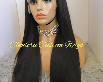 Handmade Raw Cambodian Human Hair Wig: 13x4 Lace Frontal, 22 inch