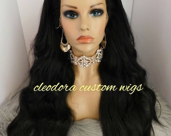Handmade Wavy Human Hair Wig: Cambodian Virgin Hair, 22 Inch