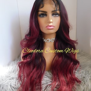 Wig Jenny/Machine Sewn Luxury Synthetic Wig/Wig length 22 inches/Middle Deep-part Lace front Wig/Fits head Circumference 22-23inches