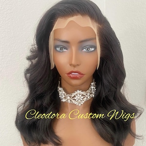 Custom wig,Handmade Custom unit,Authentic Raw Cambodian Virgin Human hair wig/13*4 lace frontal wig, Wig Length 12 inches, Size Small, Wigs.