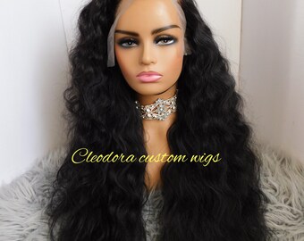 Handmade Raw Cambodian Human Hair Wig: Loose Wave 13x4 Lace Frontal, 26 inch