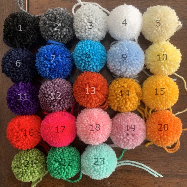 Pom-pom Buttons for Use With Faux Fur and Yarn Pom Poms That