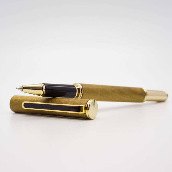 Dickens Roller Ball Pen(Teak) with leather pen case